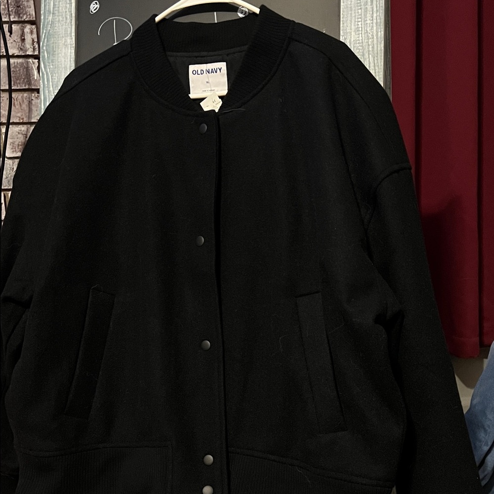 Old Navy Women's Classic Black Bomber Jacket